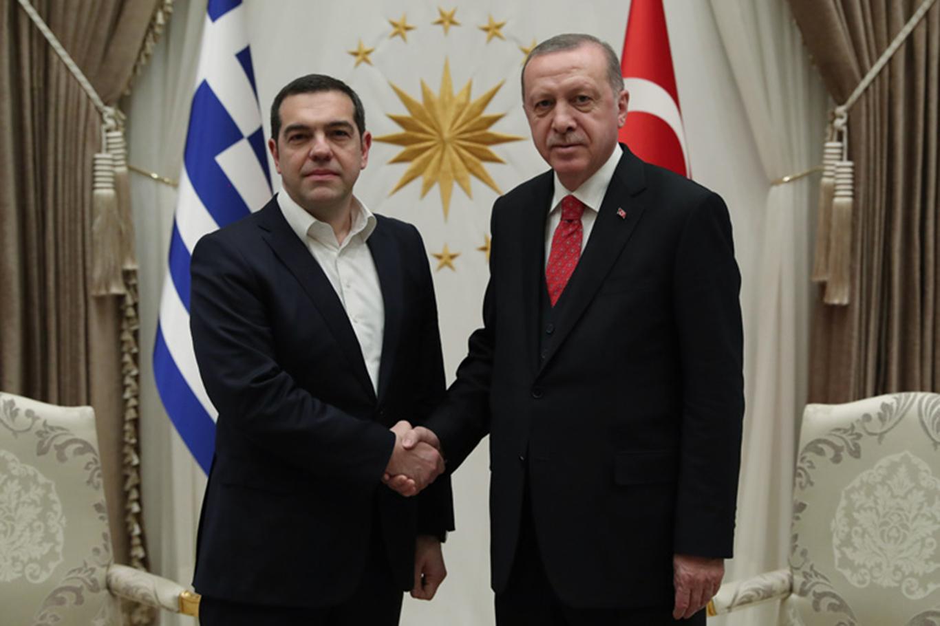 Cumhurbaşkanı Erdoğan, Yunanistan Başbakanı Çipras'ı kabul etti Cumhurbaşkanı Erdoğan, Yunanistan Başbakanı Çipras'ı kabul etti